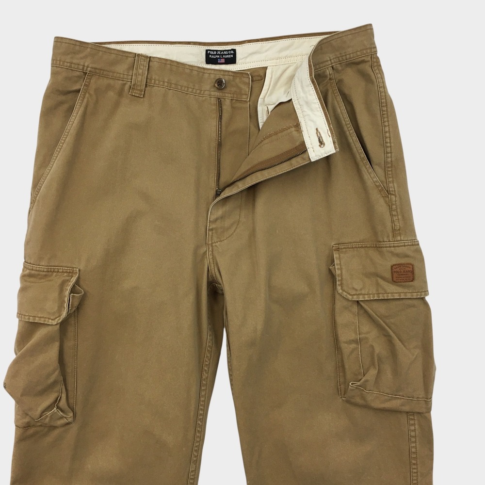 VINTAGE Polo Jeans Ralph Lauren Mens Cargo Pants 38x32 Military Trousers 1967